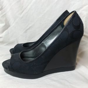 Never Worn Coach peep toe heels